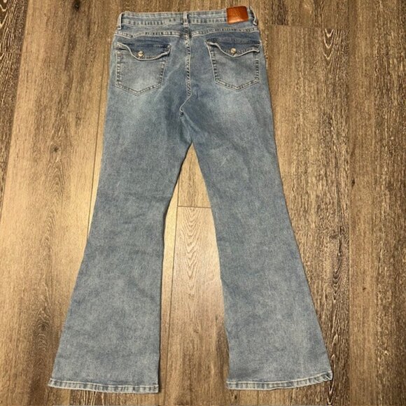Simple Society Jeans Women 9 29 Bell Bottom Pockets Eco Friendly Outdoor - Picture 2 of 6